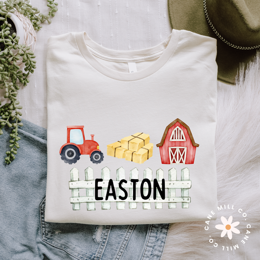 On the Farm- Kids CUSTOM NAME Tee