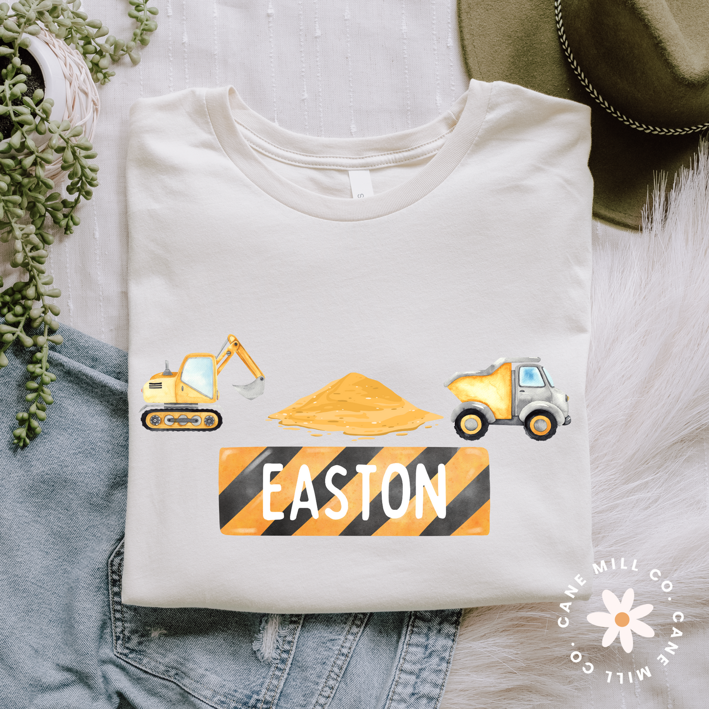 Construction- Kids CUSTOM NAME Tee