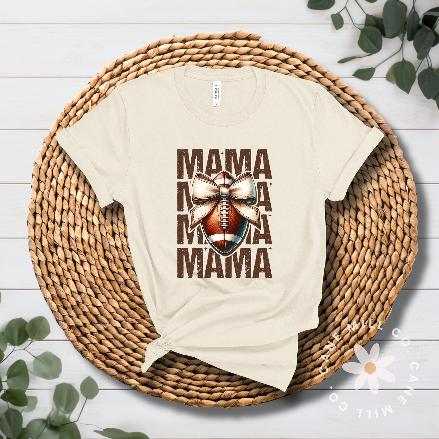 Football Mama-Coquette Bow- Adult Tee