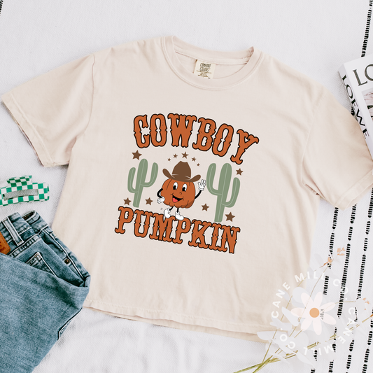 Cowboy Pumpkin- Kids Tee